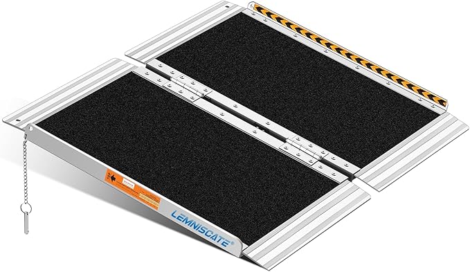 LEMNISCATE Portable Wheelchair Ramp 2FT, Wheelchair Ramps for Home Steps, Non-Slip Handicap Ramp with Handle, Folding Wheel Chair Ramps for Homes Steps, Stairs, Doorways, Scooter, 800LBS Capacity