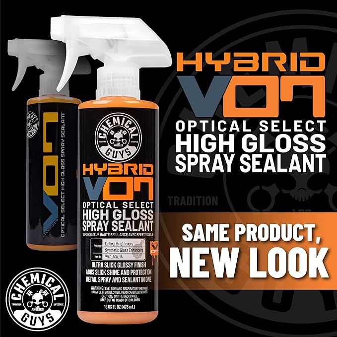Chemical Guys WAC_808_16 Hybrid V7 Optical Select High Gloss Spray Sealant & Quick Detailer (Safe for All Finishes Including Ceramic Coatings), 16 fl oz, Orange Scent