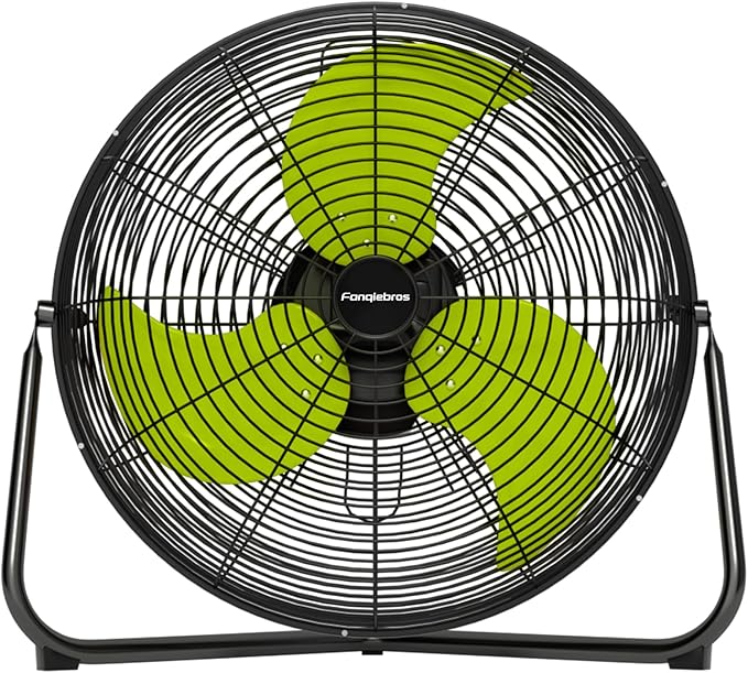 20" High Velocity Floor Fan, 5300 CFM Heavy Duty Industrial Floor Fan, 3 Speed, 360 Degree Tilt, Quiet Operation for Warehouse, Basement, Factory, Barn, Garage - UL Safety Listed