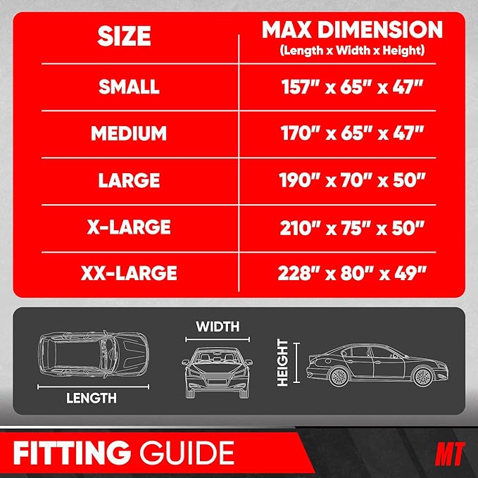 MotorTrend Custom Fit Car Cover For Nissan Altima 2011-2018, All-Weather Protection for Cars Trucks & SUVs, UV Resistant Waterproof Scratch-Resistant, Perfect Fit Vehicle Cover for Outdoor & Indoor