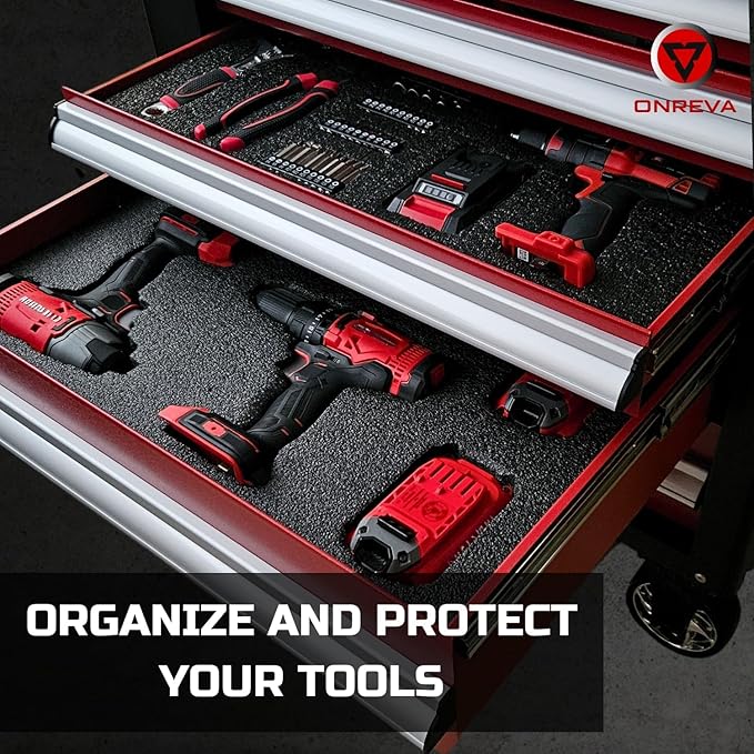ONREVA Tool Box Foam, 1PC 54x22x3 inch, Foam Inserts for Cases, Polyethylene Storage Sheets for Toolbox Hard Case, Tool Shadow Insert, Kaizen Organizer Sheet