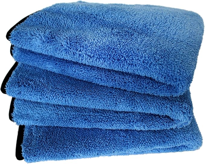 Maxshine 16" x 24" Universal 6-Pack Blue & Grey Microfiber Towels – 600GSM Ultimate Crazy 2C Series – Ultra-Soft & Absorbent Towels for Car Detailing, Drying & Polishing