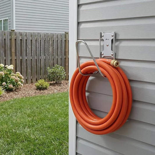JBscoop Garden Hose Holder, Stainless Steel Wall Mount for Water Hose & Extension Cords, Heavy Duty & Rust Proof