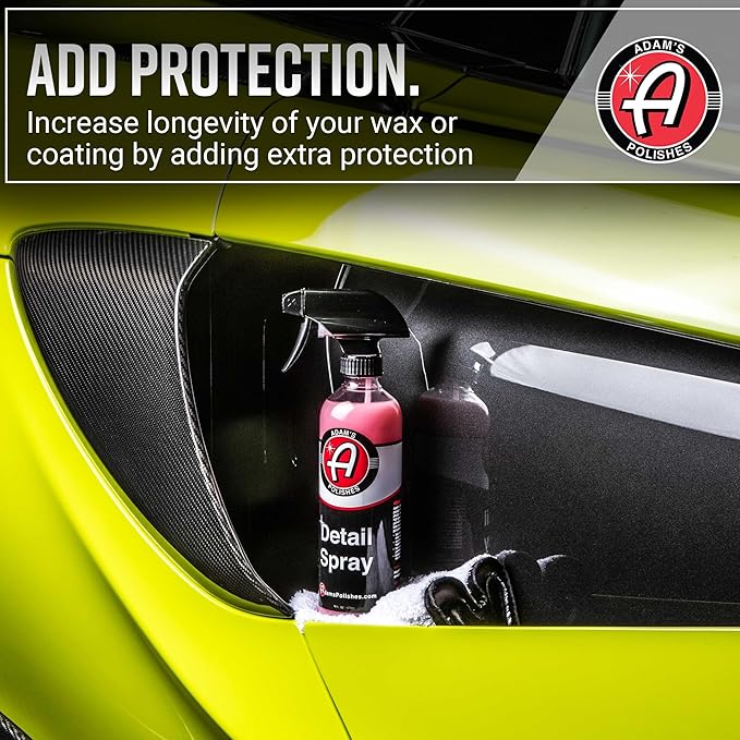 Adam's Detail Spray (16 fl. oz) - Quick Waterless Car Detailer | Polisher Clay Bar & Car Wax Booster | Adds Shine & Gloss Depth