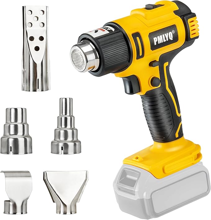Cordless Heat Gun for Dewalt 20v Battery,350W Fast Heating Soldering Hot Air Gun,2-Temp Setting Max 1022°F(550°C),Heat Gun for Tube Bending,Resin & Decorating (Tool Only NO Battery)