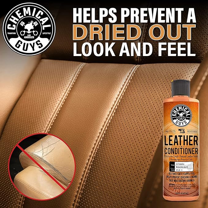 Chemical Guys SPI1091601 Leather Cleaner and Conditioner Leather & Interior Care Bundle + SPI22016 Total Interior Cleaner & Protectant, Safe for Cars, Home, Office, & More (16 fl oz) 3 Items