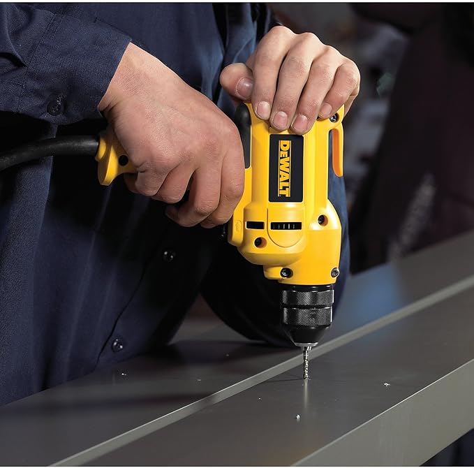 DEWALT Drill, 8.0-Amp, 3/8-Inch, Variable Speed Trigger, Mid-Handle Grip for Comfort, Corded (DWD115K )