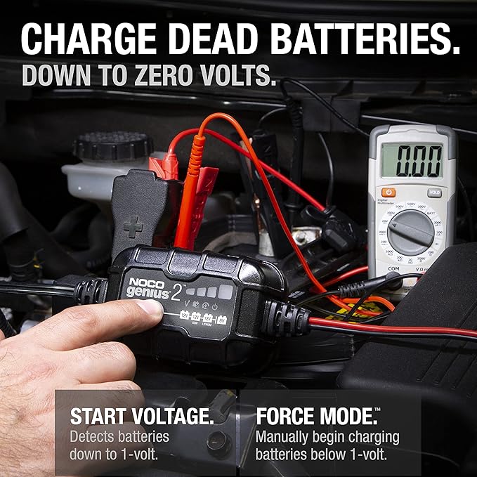 NOCO GENIUS2: 2A 6V/12V Smart Battery Charger – Automatic Maintainer,Trickle Charger & Desulfator with Overcharge Protection & Temperature Compensation – for Lead-Acid-& Lithium Batteries,(Pack of 6)