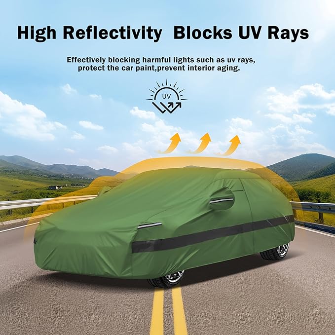Heavy Duty Outdoor Car Cover Compatible with 2016-2026 Toyota Tacoma,Waterproof All Weather for Automobiles, Outdoor Full Cover Rain Sun UV Protection with Zipper Cotton