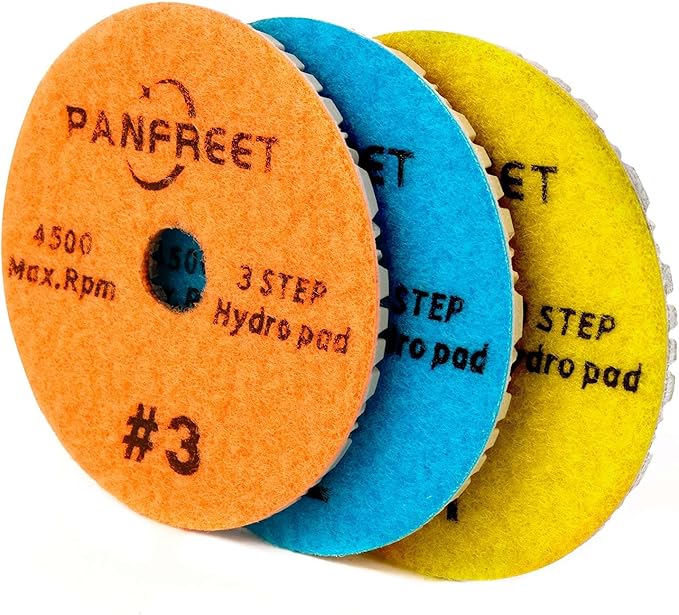Wet/Dry 3 Step 4 Inch Diamond Polishing Pads Granite Polishing Pads for Granite Quartz Marble Concrete Terrazzo
