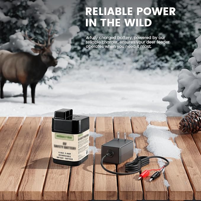 6V Battery Charger for Moultrie, Expert Power, Wildgame Innovations, Power Patrol Battery Replacement Power Supply Cord with LED Light Indicator Float