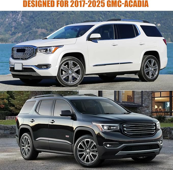 Waterproof Car Covers Replace for 2017-2025 GMC Acadia, 6 Layers Silver All Weather Custom-fit Car Cover with Zipper Door & Windproof Bands for Snow Rain Dust Hail Protection