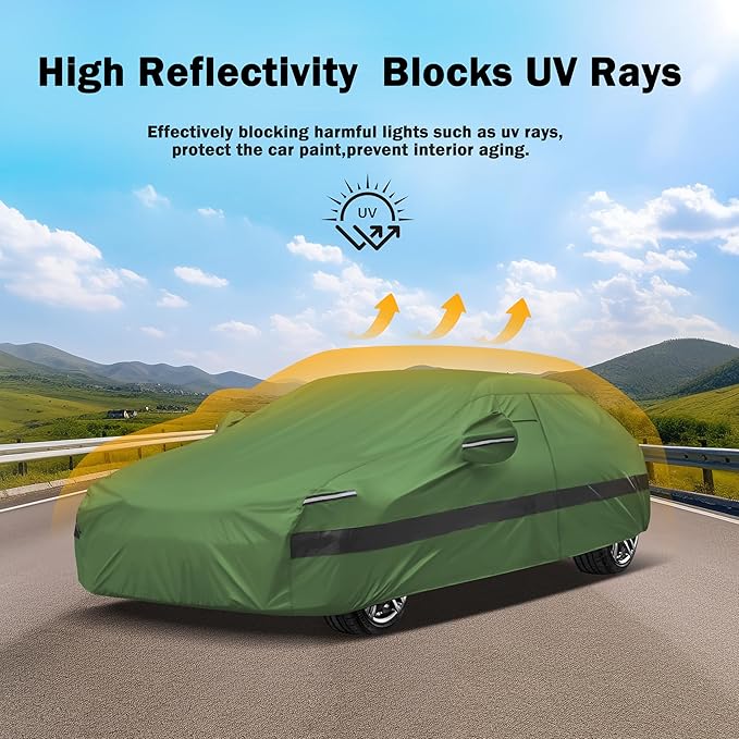 Heavy Duty Outdoor Car Cover Intended for 1983-2026 Chevrolet Corvette,Waterproof All Weather for Automobiles, Outdoor Full Cover Rain Sun UV Protection with Zipper Cotton