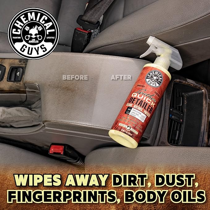 Chemical Guys SPI21616 Leather Quick Detailer for Car Interiors, Furniture, Apparel, Shoes, Sneakers, Boots, and More (Works on Natural, Synthetic, Pleather, Faux Leather and More), 16 fl oz