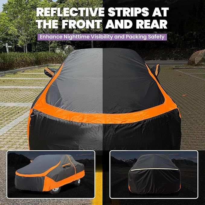 Truck Cover Waterproof All Weather, Full Outdoor Pickup Rain UV Protection and Durable, Fit for Ford F150, Chevy Silverado 1500, Gmc Sierra, Toyota Tundra ect.(Fit Truck XL-Length 240 to 254 inch)