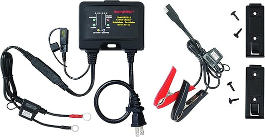 BatteryMINDer 1215C: 12 Volt-1.5 AMP Convertible Multi-Use On-Board, Benchtop Battery Charger, Battery Maintainer, and Battery Desulfator - Designed for Cars, Trucks, Motorcycles, ATV, Boat, RV