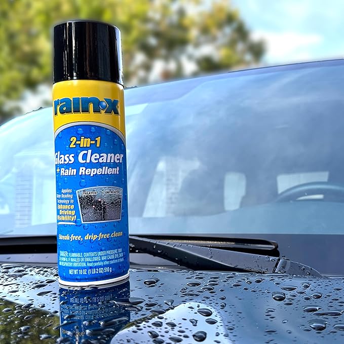 Rain-X 5080233 2-In-1 Glass Cleaner Plus Rain Repellent, 18 Ounce , BLUE