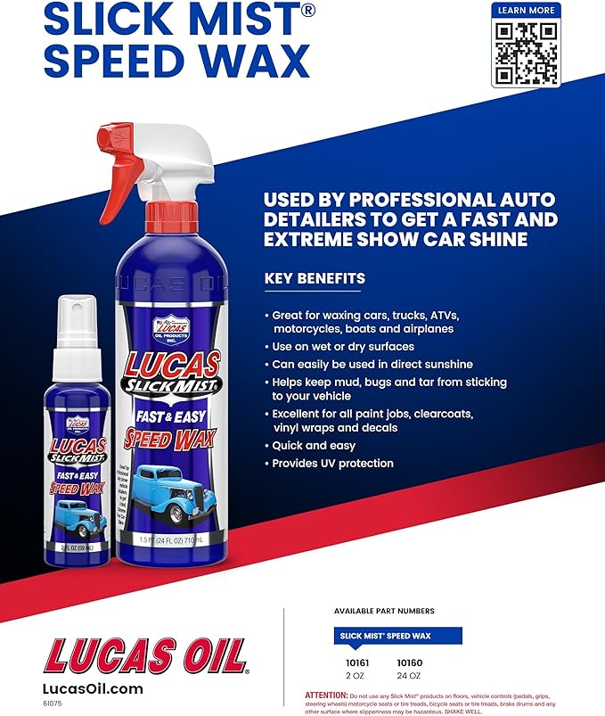 Lucas Oil 10160 Slick Mist Speed Wax - 24 Ounce (Pack of 6)