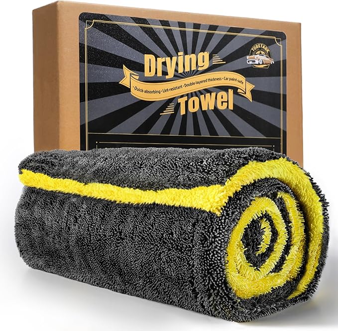 Microfiber Towels for Cars Drying Towel - 36"x24", Streak-Free Double-Sided Ultra Absorbent Bath Towels, Edgeless Design for Car Detailing Cleaning & Household