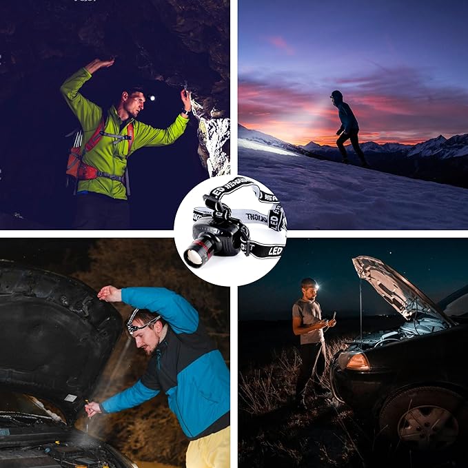 LIANXIN Car Roadside Emergency Kit, with Jumper Cables Automotive Kit,Car Safety Roadside Assistance Kit Headlamp,Tow Straps,Screwdrivers, Rainwear, Gloves.Red