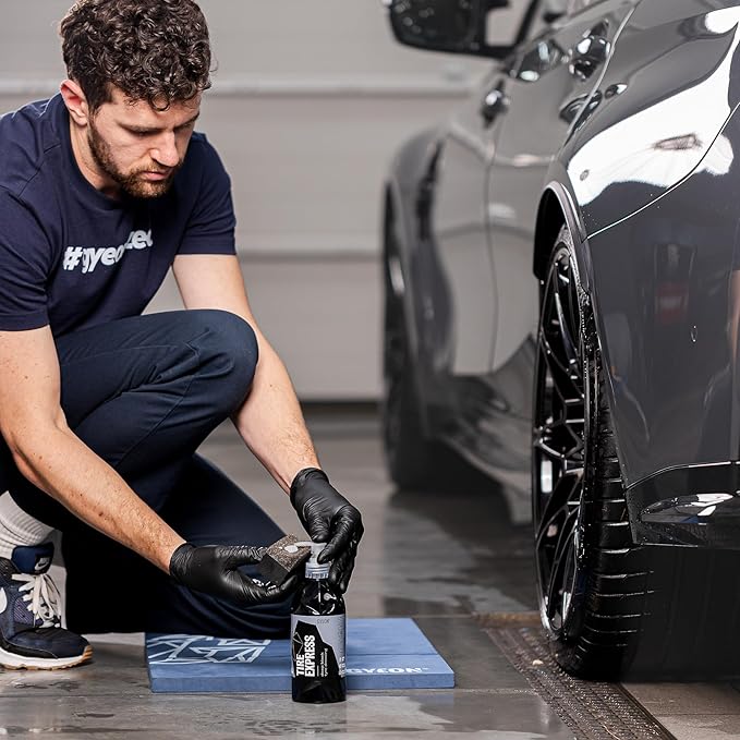 Gyeon Tire Express Satin‑Finish Tire Dressing Water Based UV Protection Self‑Cleaning Long Lasting Factory‑Fresh Look Easy Wet Or Dry Application Deep Natural Tire Revitalizer