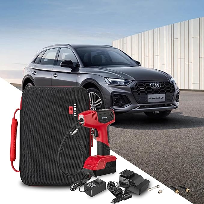 FBLFOBELI Hard Storage Carrying Case for Bullseye Pro/for KeenPower Digital Tire Inflator, Case Only (Red)