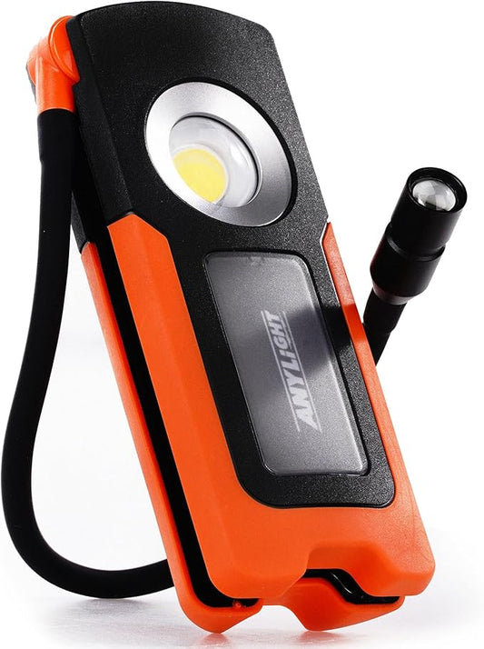 Work Light - LED Rechargeable Work Light with COB 1500LM & 300LM Portable Gooseneck USB Rechargeable - Magnetic Led Worklight, Work Lights Tool for Car Repair, Camping & Job Site Lighting
