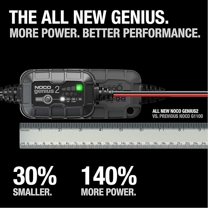 NOCO GENIUS2: 2A 6V/12V Smart Battery Charger – Automatic Maintainer,Trickle Charger & Desulfator with Overcharge Protection & Temperature Compensation – for Lead-Acid-& Lithium Batteries,(Pack of 6)