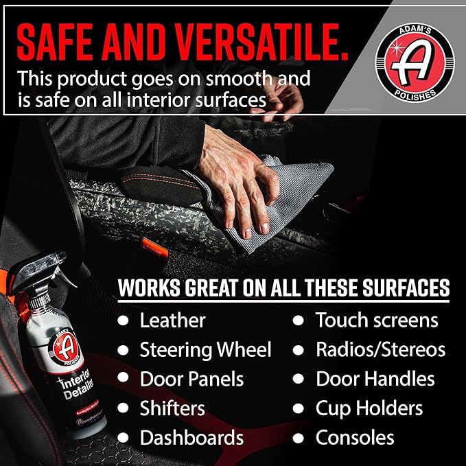 Adam's Polishes Interior Detailer 16 fl. oz (Combo) - Total Car Interior Cleaner, Protectant & Dressing | All Purpose Cleaner & Leather Conditioner | Vinyl, Dashboard, Screen, Seat Cleaner & More
