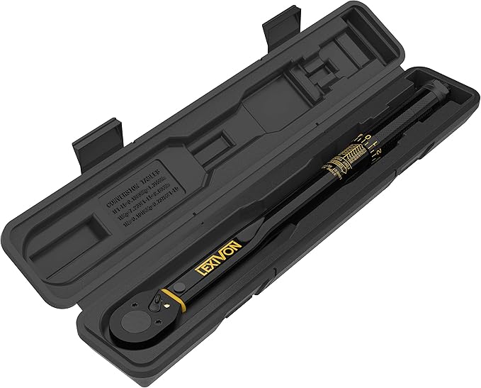 LEXIVON 5/8" Swivel Magnetic Spark Plug Socket, 3/8" Drive x 6" Total Length Cr-v Steel + 3/8-Inch Drive Click Torque Wrench 10~80 Ft-Lb/13.6~108.5 Nm