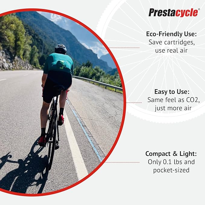 Prestacycle Air Compressor Adapter for CO2 Heads – 6061-T6 Alloy Coupler Plug to Inflate Bike Tires at Home – Compatible with All CO2 Heads, Fits I/M Air Compressor Quick Connectors