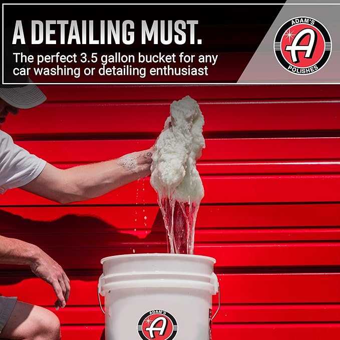 Adam's Polishes Wash Bucket (3.5 Gallon Bucket + Grit Guard) - Car Detailing Tool for Car Washing & Garage Storage | Stores Car Wash Soap, Foam Cannon, Foam Gun, Microfiber Towels & More