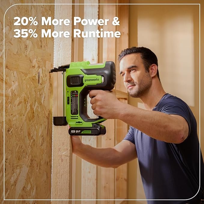 Greenworks 24V Brushless 10PC TOOL, Drill+Impact Driver+Circular Saw+Recip Saw+Jig Saw+Sander+Light+Multi-Tool+Nailer+Grinder (2) 4.0Ah+2.0Ah Batteries (24,000mAh PB) USB-C Charger, High Efficiency