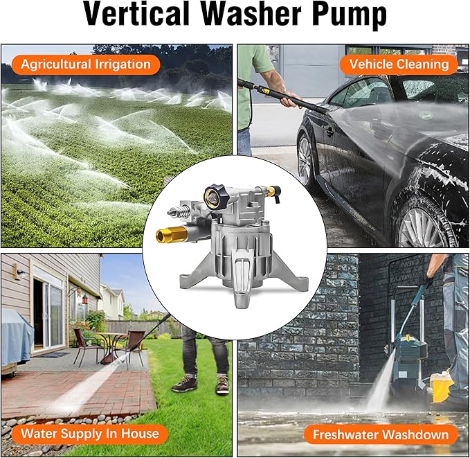 3000 Psi Pressure Washer Pump, 7/8" Shaft Vertical Power Washer Pump Replacement 2700-3000 PSI Universal Pressure Washer Pumps for Pressure Washer