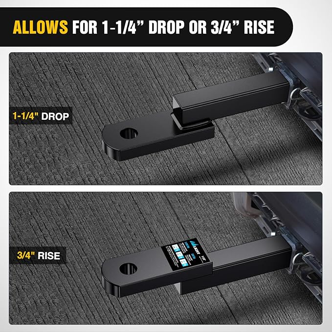 Nilight Trailer Hitch Mount Fits 1-1/4" Receiver Tubes 3500 lbs 3/4-Inch Hole 1-1/4" Drop 3/4" Rise Not Include Hitch pin
