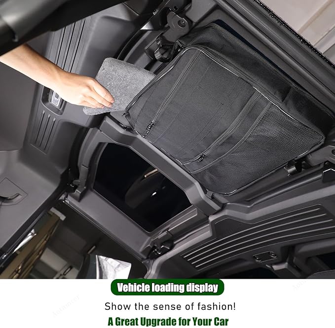 Roof Storage Bags Compatible with Hummer EV Accessories 2022-2026 SUV/SUT Overhead Storage Bag Organizer Cargo with Hardtop Suction Fixing Waterproof Can Foldable Sunshade