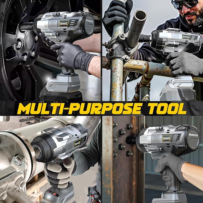 DIYtoolifz Cordless Impact Wrench 1/2 inch Compatible with Dewalt 20v Battery, 1700 Ft-lbs High Torque Impact Driver with 6Pcs Sockets & Storage Case, Electric Impact Gun with 4-Speed & LED Light