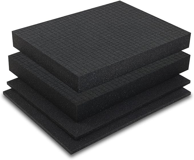 Coengwui Pick and Pluck Foam Inserts, Pre-Cubed Pick Apart Sheets for Crafts Toolbox Game Box Camera Cases Drawer Storage (2Pack 16 x 12 x 2" with 0.4" Bottom Padding)