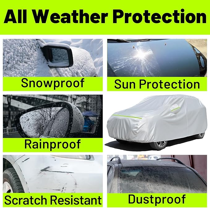 Favoto SUV Car Cover Waterproof - Compatible with Subaru Outback (1999-2024) All Weather for Automobiles Outdoor Snow Sun Dust UV Protection Full Exterior Cover