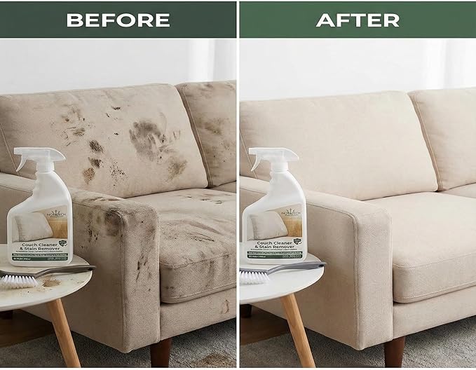 Couch Cleaner and Stain Remover Spray – Professional Strength, Multi-Surface Fabric and Upholstery Cleaner – Pet-Safe, Non-Toxic, Quick-Drying for Couches, Sofas & Car Interiors.