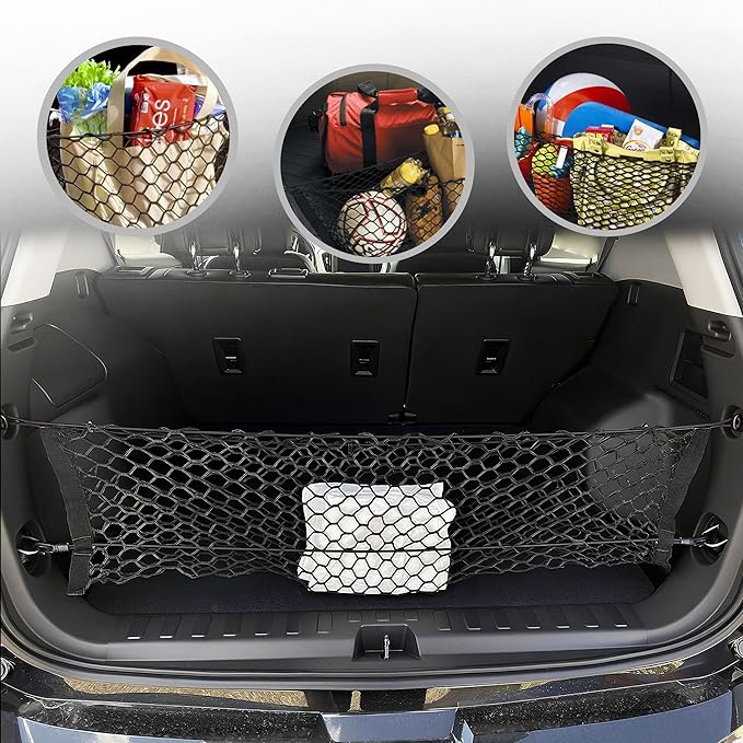 Envelope Style Trunk Mesh Cargo Net for GMC Terrain 2018-2026 - Car Accessories - Premium Trunk Organizers and Storage - Cargo Net for SUV - Vehicle Carrier Organizer for GMC Terrain