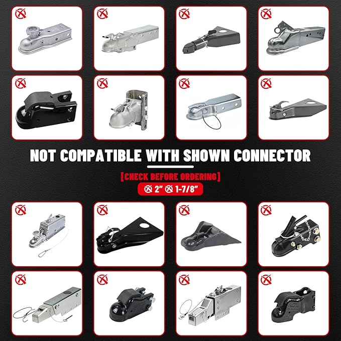 2-5/16” Trailer Coupler Lock, Heavy-Duty Anti-Theft Trailer Hitch Lock with 304 Stainless Steel Core, Fits RV, Boat, Utility & Cargo Trailers, Black