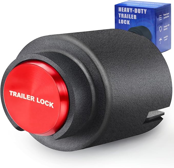 Trailer Lock for 1-7/8", 2",2-5/16" & Bulldog Couplers, Heavy-Duty Hardened Steel Trailer Tongue Locks with Fully Covered Anti-Theft Design, Powder-Coated for Weather Resistance