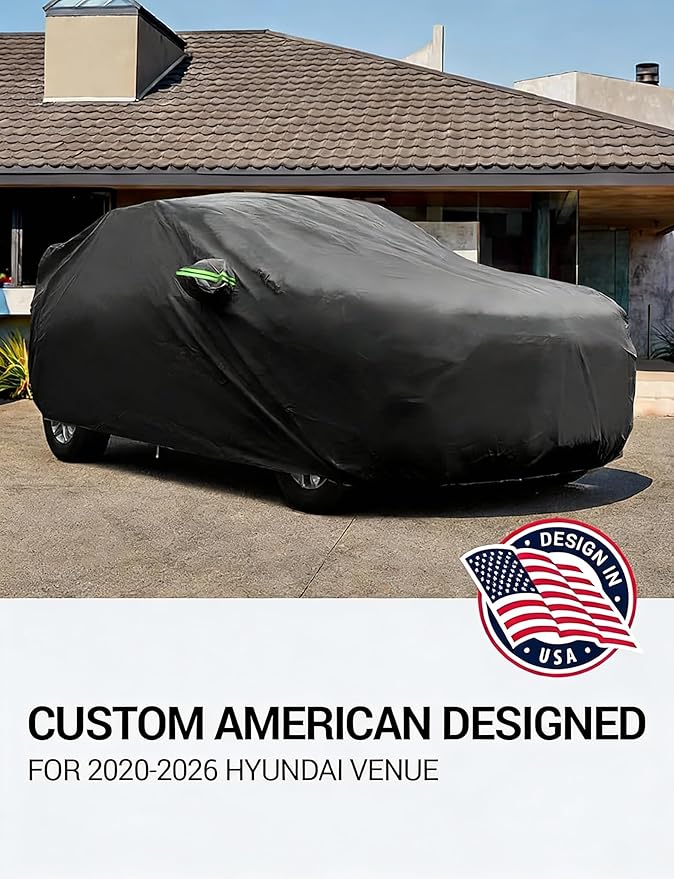 Proadsy Car Cover Custom Fit for Hyundai Venue 2020-2025 2026, Waterproof All Weather for Automobiles, Full Exterior Cover Rain Snow Sun Protector Indoor Outdoor Car Cover