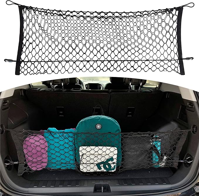Envelope Style Trunk Mesh Cargo Net for Chevrolet Equinox 2018-2026 - Car Accessories - Premium Trunk Organizers and Storage - Cargo Net for SUV - Vehicle Carrier Organizer for Chevrolet Equinox