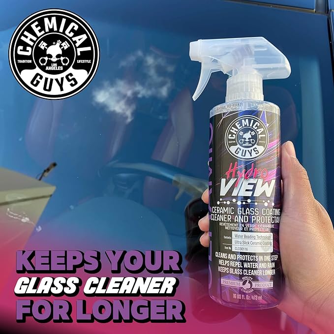 Chemical Guys HydroSuds Ceramic Car Wash Soap and HydroView Ceramic Glass Cleaner & Coating Bundle (2-16 oz Bottles)