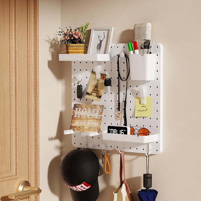 Pegboard Combination Kit - Pegboards and Accessories Modular Hanging for Wall Organizer, Crafts Organization, Ornaments Display, Nursery Storage, Peg Board (2)