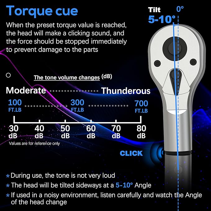 3/4'' Inch Drive Torque Wrench 100-700 Ft Lb / 135-949 Nm/Heavy Duty/Dual Direction/High hardness/Long lifetime/Stored In a Solid Case