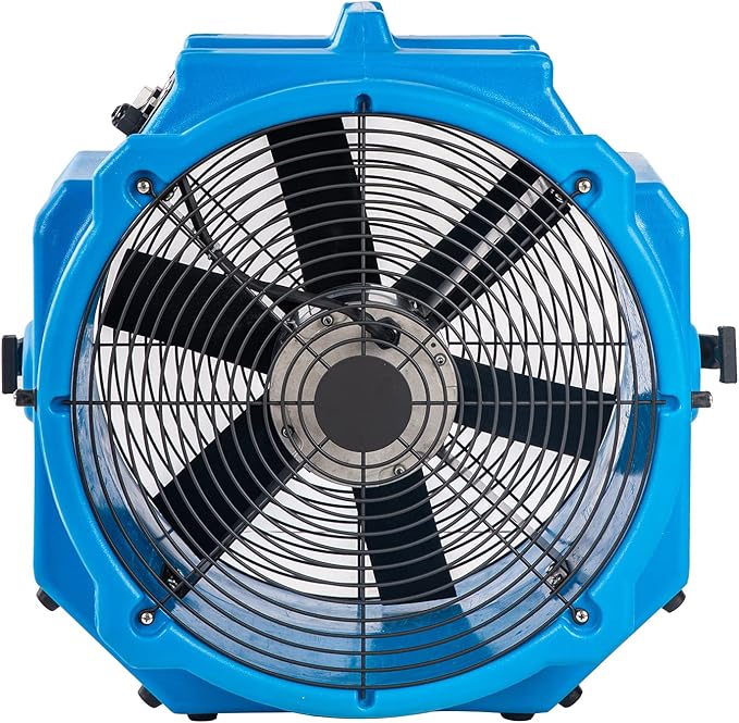 MOUNTO AM25AX 2-Speed 1/4 HP 4000 CFM 18-Inch Axial Fan Air Mover Blower with Roto-Mold Housing for Water Damage Restoration, Air Cooling, Ventilation, and Drying - Powerful Industrial Fan