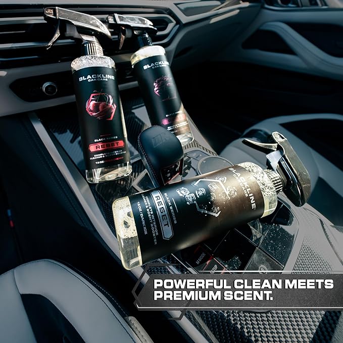Blackline Luxury Scented Leather Interior Car Cleaner Reset Deep Cleans & Deodorizes All Surfaces, pH-Neutral High-Foam Formula, Long-Lasting Premium Fragrance and Deodorization for Car